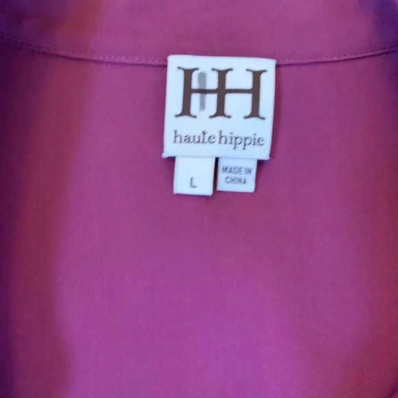 HAUTE HIPPIE NEW Pocket Silk Blouse Top - Picture 9 of 12